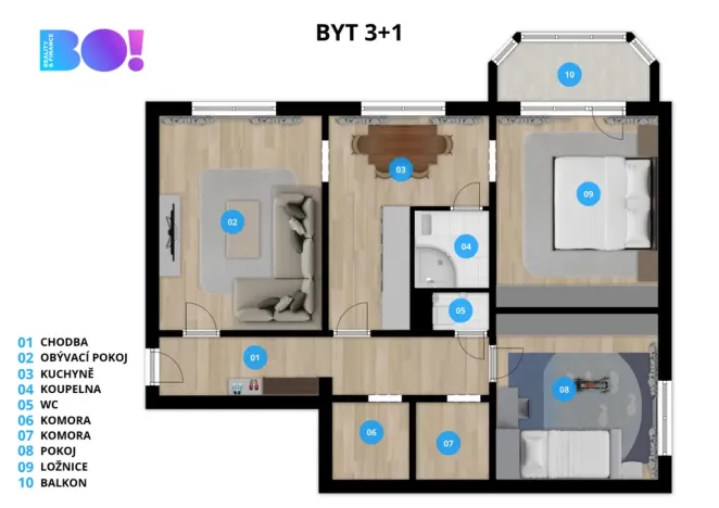 Prodej bytu 3+1, Žďár nad Sázavou, Purkyňova, 73 m2