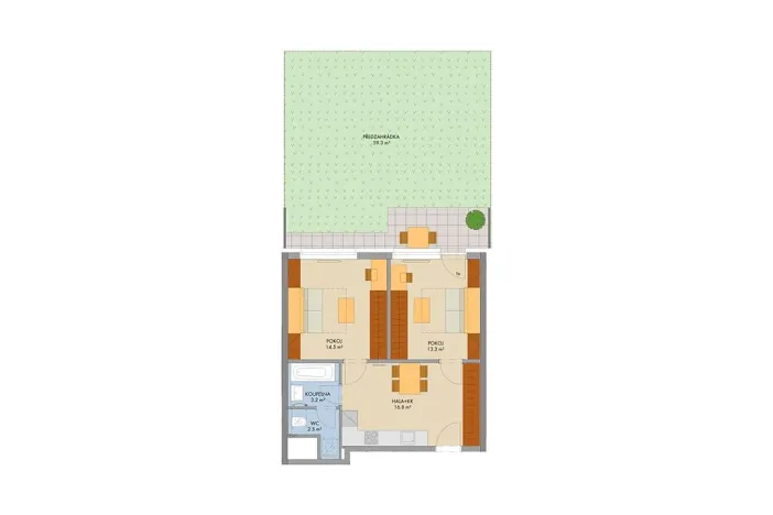 Prodej bytu 2+1, Praha, Gollové, 53 m2