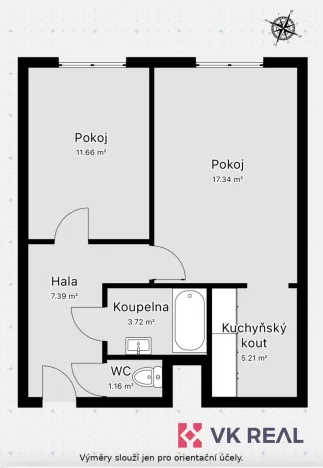 Prodej bytu 2+kk, Praha - Kobylisy, Šimůnkova, 47 m2