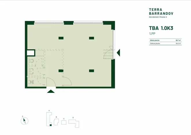 Prodej obchodního prostoru, Praha - Hlubočepy, Silurská, 64 m2
