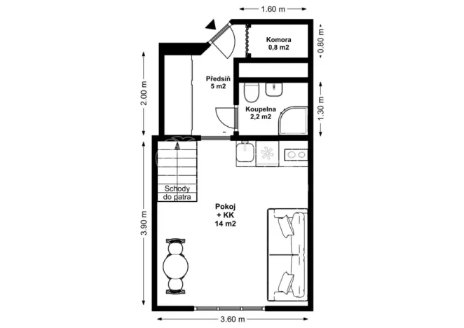 Pronájem bytu 1+kk, Praha - Michle, Magistrů, 22 m2