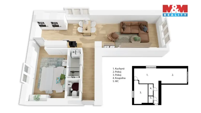 Pronájem bytu 2+kk, Moravany, 9. května, 56 m2