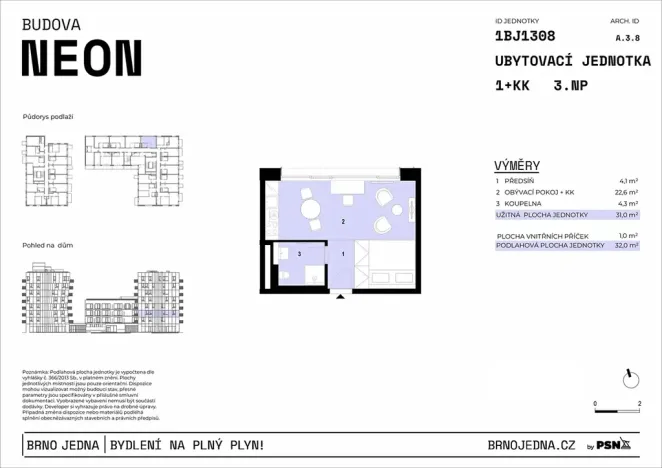 Prodej bytu 1+kk, Brno, Plynárenská, 31 m2