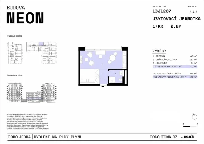 Prodej bytu 1+kk, Brno, Plynárenská, 31 m2