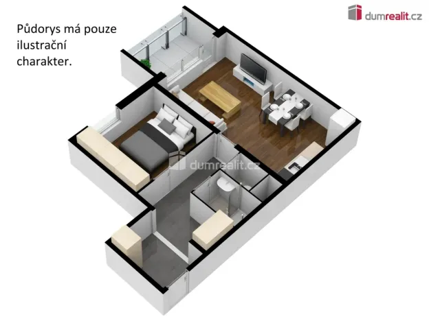 Pronájem bytu 2+kk, Velešín, Sídliště, 44 m2