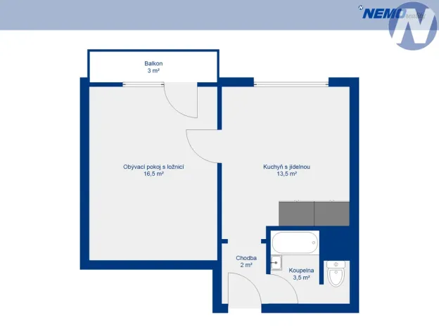 Prodej bytu 1+1, Volary, Náměstí, 40 m2