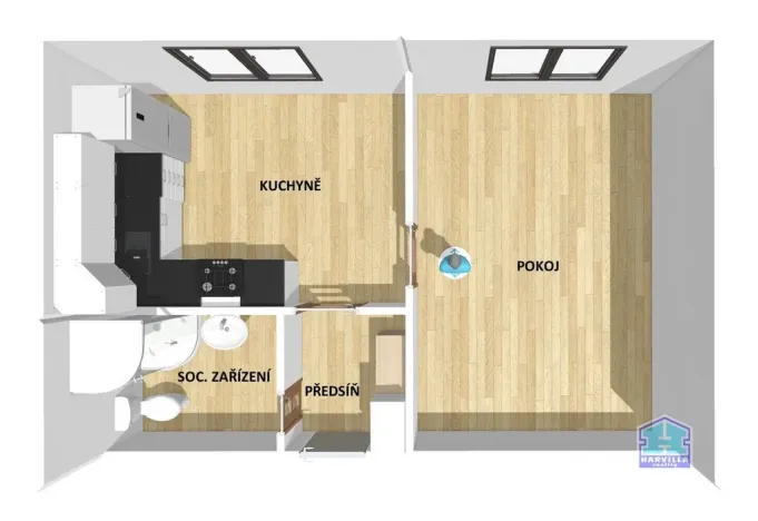 Pronájem bytu 1+1, Plzeň - Východní Předměstí, Kyjevská, 30 m2