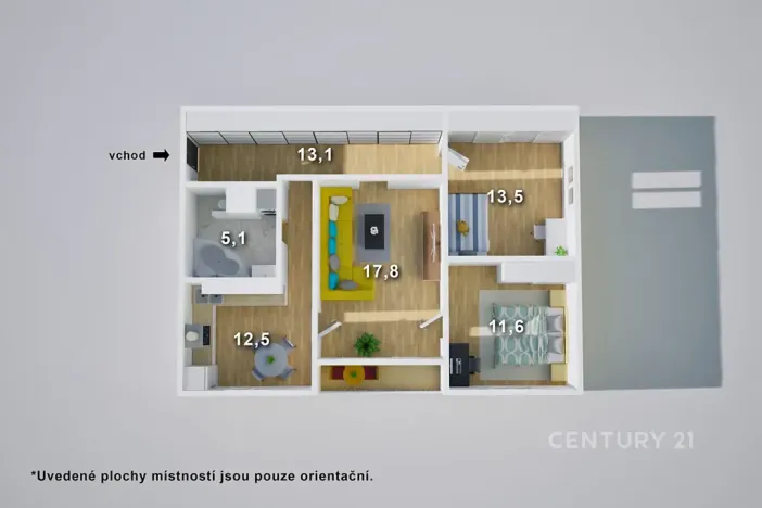 Prodej bytu 3+1, Děčín, Kosmonautů, 75 m2