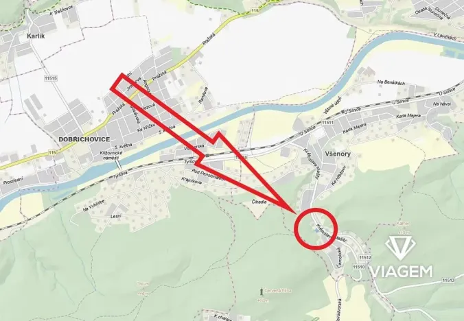 Prodej zahrady, Všenory, 820 m2