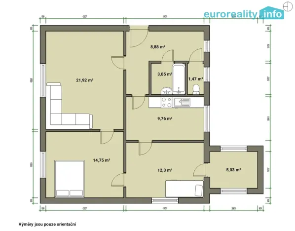 Prodej bytu 3+1, Ostrov, Horská, 72 m2