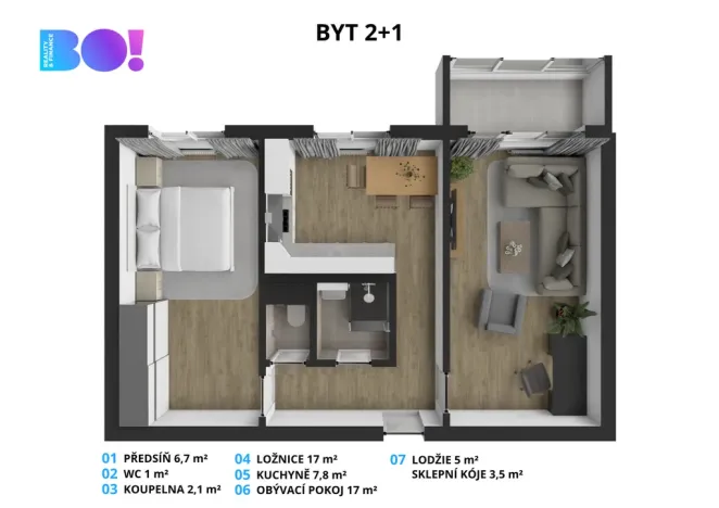 Prodej bytu 2+1, Karviná, Olbrachtova, 60 m2