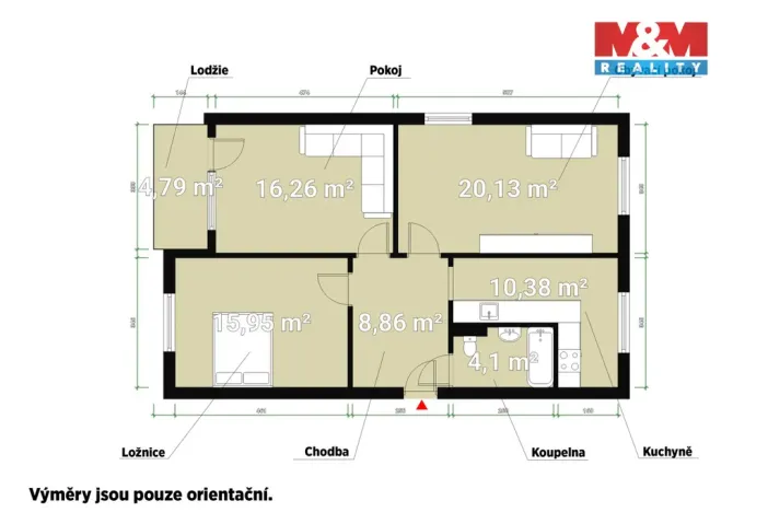 Pronájem bytu 3+1, Kralovice, Liliová, 82 m2
