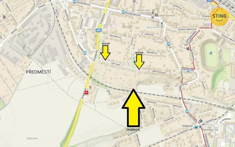 Prodej zahrady, Opava - Předměstí, Zahradní, 100 m2