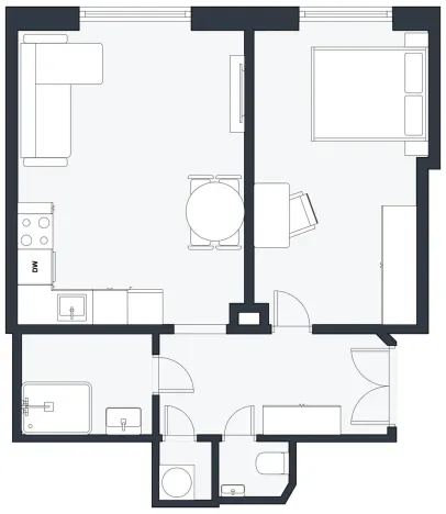 Pronájem bytu 2+kk, Praha - Žižkov, Žerotínova, 47 m2