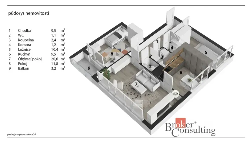 Prodej bytu 3+1, Hradec Králové - Pražské Předměstí, Gebauerova, 71 m2