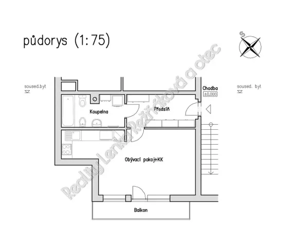 Pronájem bytu 1+kk, Mikulov, Brněnská, 36 m2