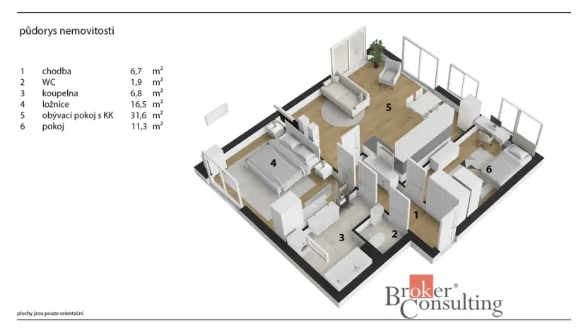 Prodej bytu 3+kk, Brno - Bystrc, Chudčická, 78 m2