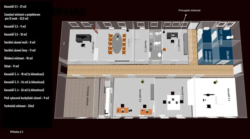 Pronájem kanceláře, Chlumec nad Cidlinou, Rooseveltova, 17 m2