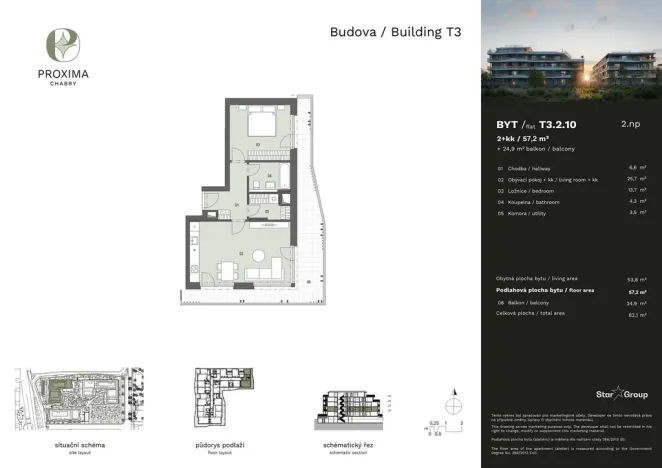 Prodej bytu 2+kk, Praha - Dolní Chabry, Kadaňská, 57 m2