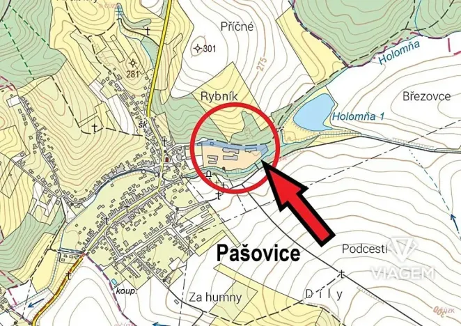 Prodej podílu pole, Pašovice, 1661 m2