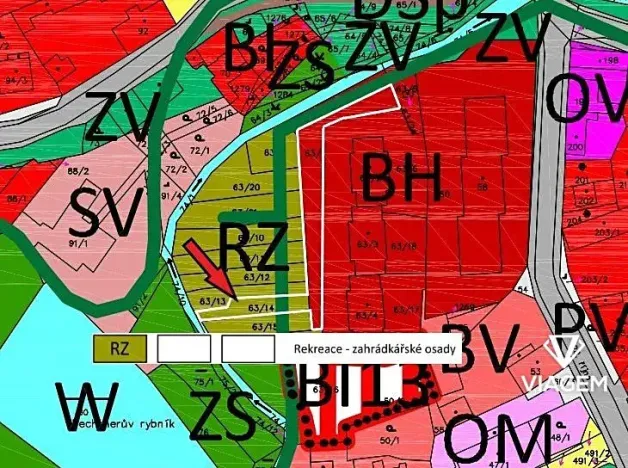 Prodej zahrady, Hřebeč, 215 m2