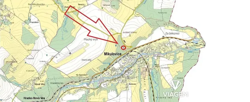 Prodej podílu lesa, Mikulovice, 437 m2