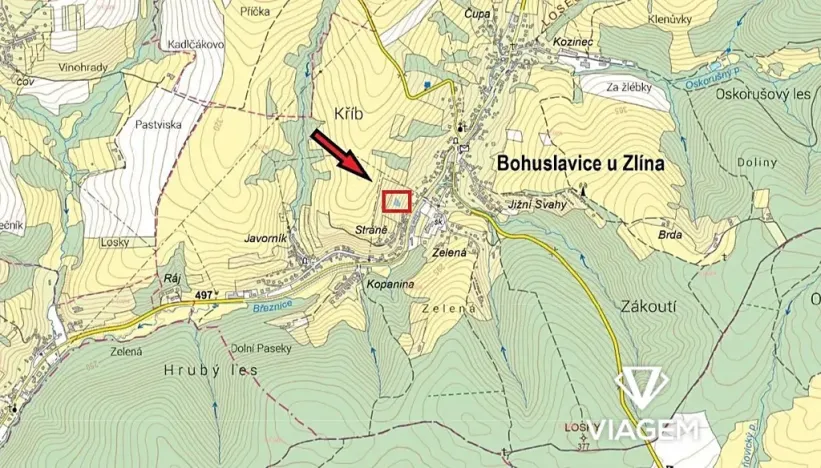 Prodej zahrady, Bohuslavice u Zlína, 749 m2