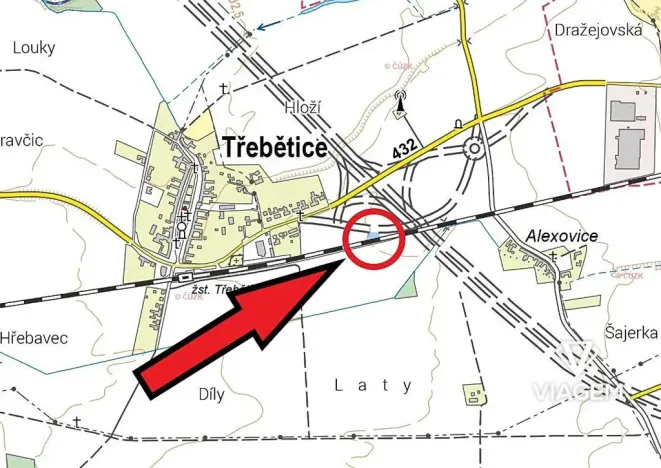 Prodej pole, Třebětice, 629 m2