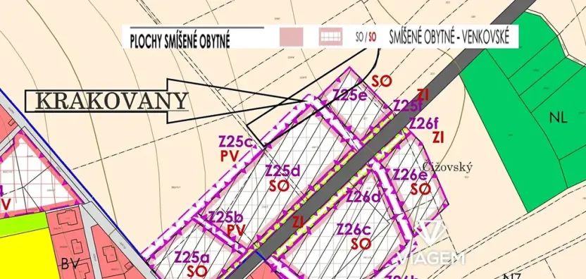 Prodej pozemku pro bydlení, Krakovany, 3015 m2