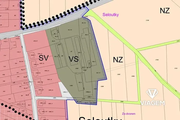 Prodej podílu komerčního pozemku, Seloutky, 1644 m2