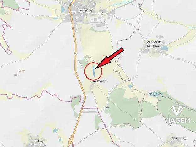 Prodej podílu pole, Miličín, 2029 m2