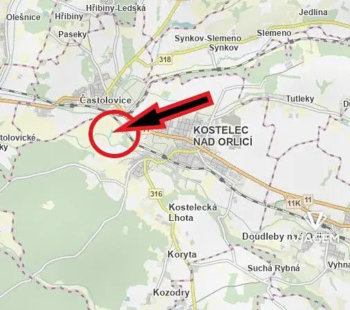 Prodej pole, Kostelec nad Orlicí, 1632 m2