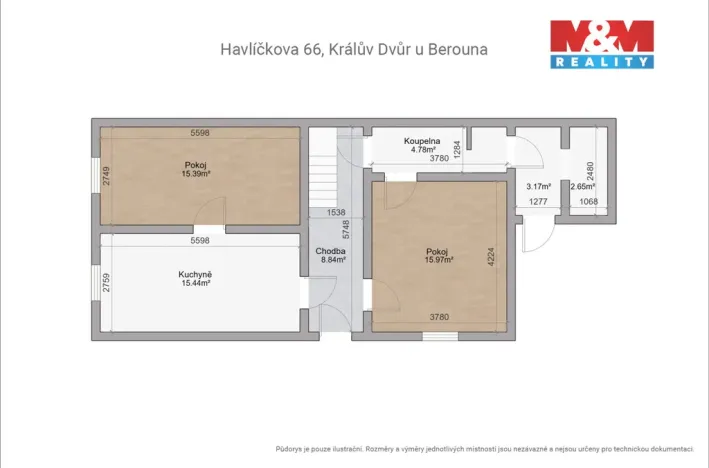 Prodej rodinného domu, Králův Dvůr, Havlíčkova, 66 m2