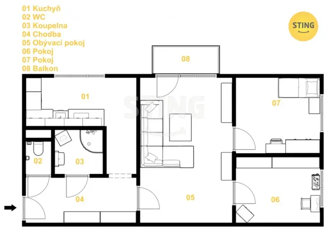 Prodej bytu 3+1, Bruntál, Pionýrská, 65 m2