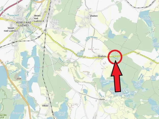 Prodej podílu lesa, Drahov, 2032 m2