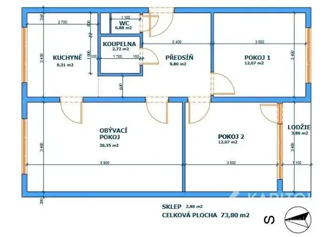 Prodej bytu 3+1, Dobřany, F. X. Nohy, 67 m2