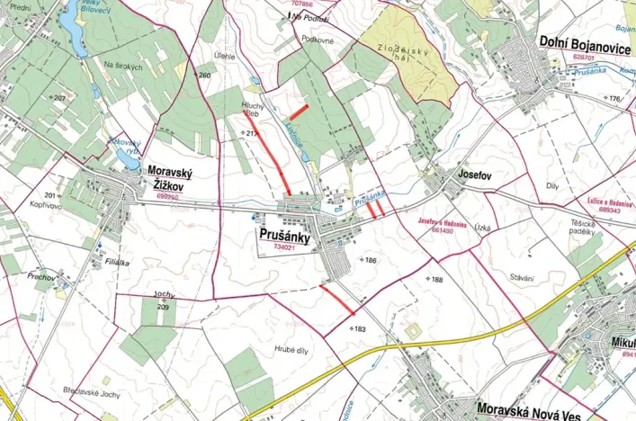 Prodej pole, Prušánky, 25613 m2