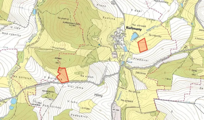 Prodej louky, Kuřimany, 10066 m2