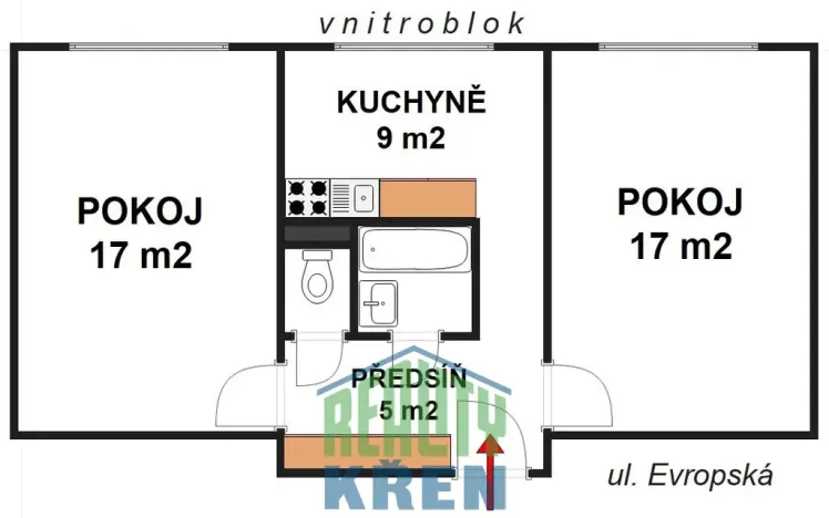 Prodej bytu 2+1, Praha - Vokovice, Evropská, 53 m2
