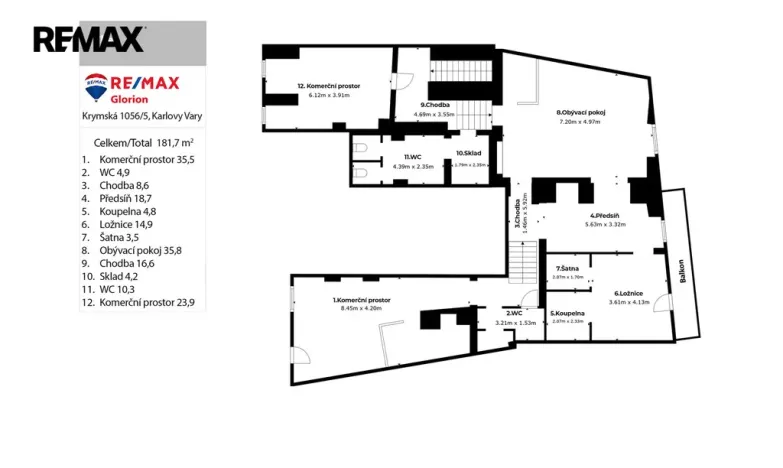 Prodej obchodního prostoru, Cheb, Cechovní, 158 m2