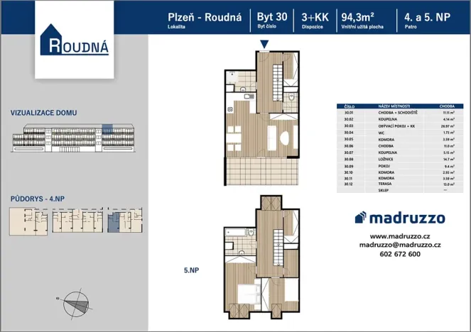 Prodej bytu 3+kk, Plzeň, Na Roudné, 94 m2