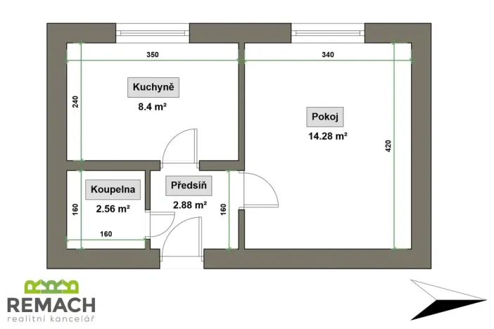 Pronájem bytu 1+1, Uherské Hradiště, Boženy Němcové, 31 m2