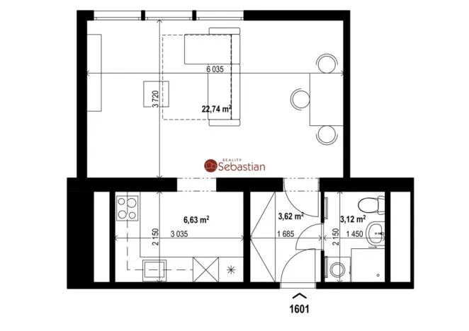 Pronájem bytu 1+1, Teplice - Trnovany, Antonína Sochora, 35 m2