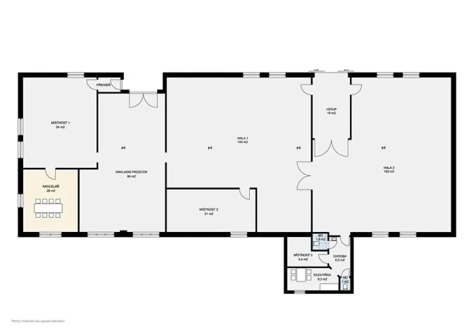 Pronájem výrobních prostor, Bezděkov, 538 m2