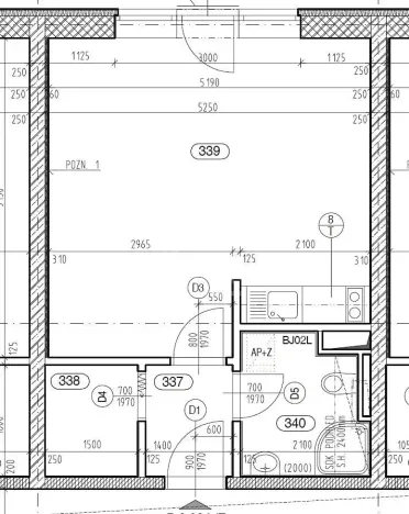Pronájem bytu 1+kk, Praha - Prosek, Na vyhlídce, 37 m2
