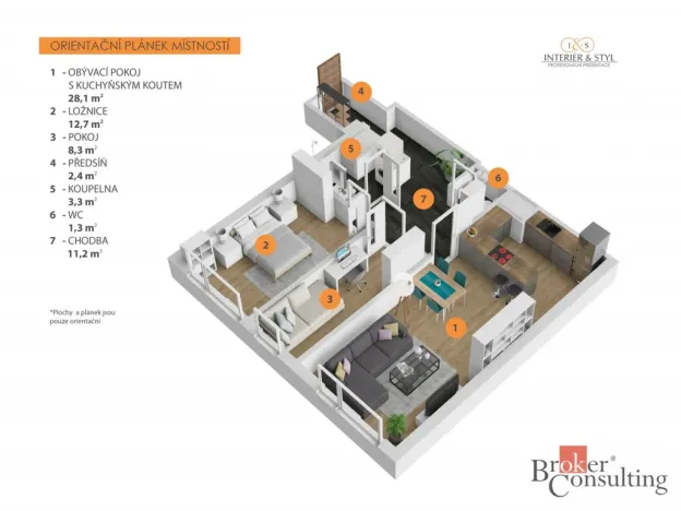 Pronájem bytu 3+kk, Praha - Troja, Pomořanská, 69 m2