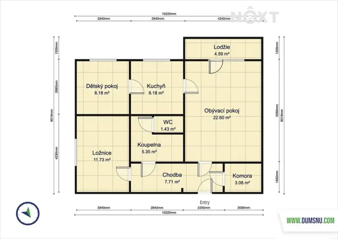 Prodej bytu 3+1, Šumperk, Finská, 64 m2