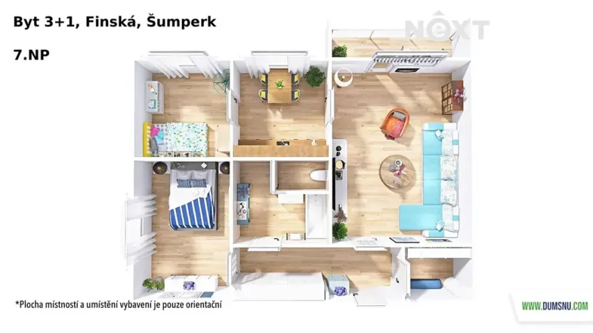 Prodej bytu 3+1, Šumperk, Finská, 64 m2