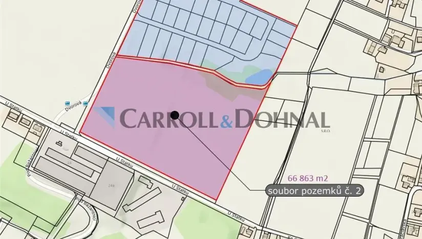 Prodej pozemku pro bydlení, Ostrava - Bartovice, Dvorová, 66863 m2