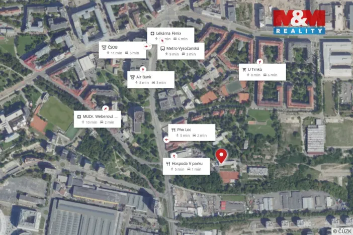 Pronájem bytu 1+kk, Praha - Vysočany, 17 m2